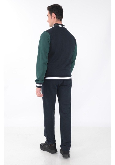 Erkek Kolej Ceket 3 Iplik Içi Fileli Kolej Ceket Lacivert Yeşil