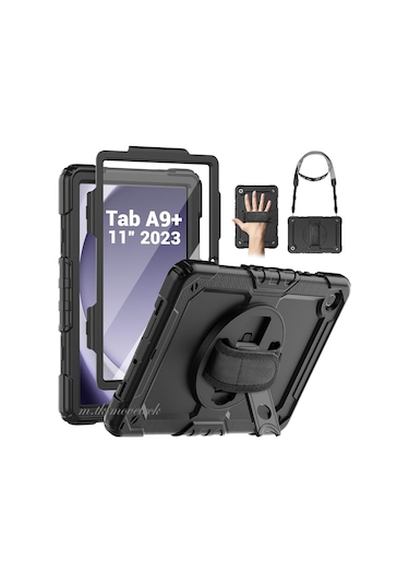 Samsung Galaxy Uyumlu Tab A9 Plus 11 İnç Sm-x210 Kılıf Askılı Zırh Tank