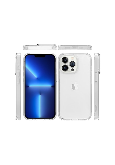 Logis Apple Uyumlu iPhone 13 Pro 6.1 Şeffaf Kılıf Silikon Koruma