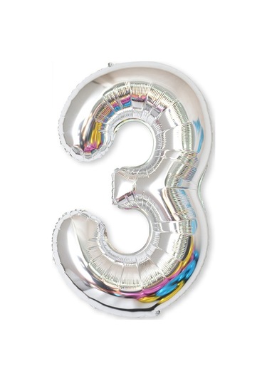 2 Adet 40 İnç Alüminyum Folyo Numarası Balonlar Doğum Günü Düğün Nişan Partisi Dekor Çocuk Top Malzemeleri 3-gümüş