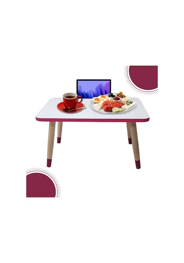 Livaahşap Yatak Koltuk Üstü Laptop Masası-Pembe