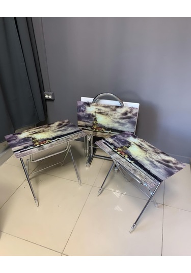 Camlı Çanta Sehpa, Sehpa, Zigon, 4lü Zigon, Çanta Sehpa-kızkulesi