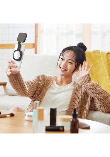 Teltree F-662 Manyetik Telefon Fıllightı: 3 Aydınlatma Modu, 90+ Renk Doğruluğu, Taşınabilir, İç Dahili Makyaj Aynası, Beyaz Beyaz