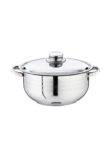 Bestinox 28 x 16 CM Boru Kulplu Cam Kapaklı Çelik Derin Tencere 9 L