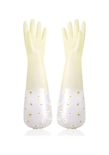 Flybuy Yeniden Kullanılabilir Bulaşık Eldiveni, 50cm Uzun 3'lü Paket Diğer Çift Diğer