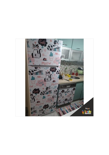 Buzdolabı Ve Bulaşık Makinesi Kapak Folyo Kaplama Kediler