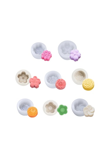 Silikon Ay Kek Kalıpları Çiçek Şekilli Ay Kek Dekorasyon0005 Diğer