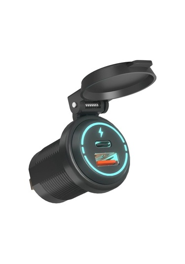 Novahub Usb Usb Tekne, Su Soketi Şarj Qc3.0 Pd Motosiklet, Kamyon, Için Güç Golf Geçirmez Denizcilik, Denizcilik Çıkışı Arabası Altın + Un Altın