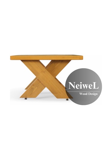 Neiwel Hamra Doğal Ahşap Sehpa-90-90 Açık Ceviz