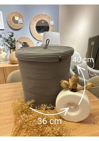 Victor Çok Amaçlı Düzenleyici Kapaklı Sepet,kapaklı Saksılık, Kapaklı Organizer 36x40 - Büyük Boy Gri