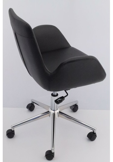 Hava Siyah Deri Ofis Çalışma Koltuğu
