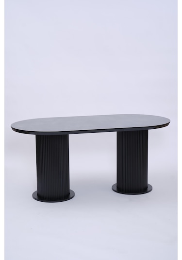 Bohem Boyalı Highgloss Mdf Yemek Masası 90 170 Siyah