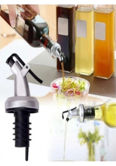 Mucit Home 1 Adet Damlatmaz Kapaklı Şişe Tıpası Sızdırmaz Yağdanlık Ucu Kapağı Tıpası Yağ Şişesi Başlığı Gri