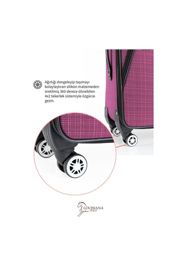 Kabin Boy 4 Teker Kumaş Valiz Fuşya 1081 Fuşya