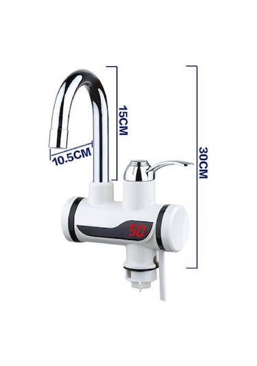 Elektrikli Sıcak Musluk Termal Musluk Ani Su Isıtıcı Musluk Beyaz