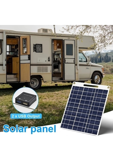 Trendooze 10w Usb Şarj İstasyonlu & 2 Çıkışlı Solar Panel - Taşınabilir Solar Jeneratör, 5v/12v/24v Uyumlu, Sunshine022 Model,