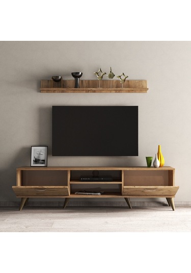 Mega 180 Lik L Raflı Tv Ünitesi Çam - Tvu0102