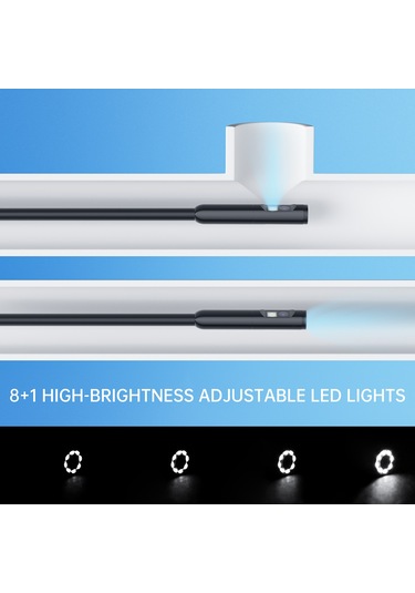 Geeksen 8mm Ip68 Su Geçirmez Endoskop Kamera - 1920p Hd, 3.5m Sabit Kablolu, 8+1 Led Işık, İphone/android Uyumlu, Siyah An112