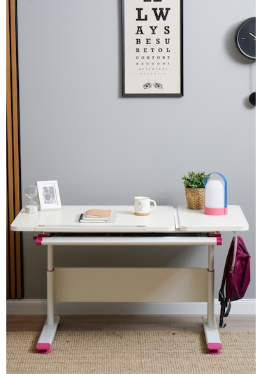 Vega Basic Yükseklik Ve Eğim Ayarlı Ekru Çalışma Masası, Çekmeceli Bilgisayar Ve Ofis Masası, Fuşya Gri Vega Basic Yükseklik Ve Eğim Ayarlı Ekru Çalışma Masası, Çekmeceli Bilgisayar Ve Ofis Masası, Fuşya Gri