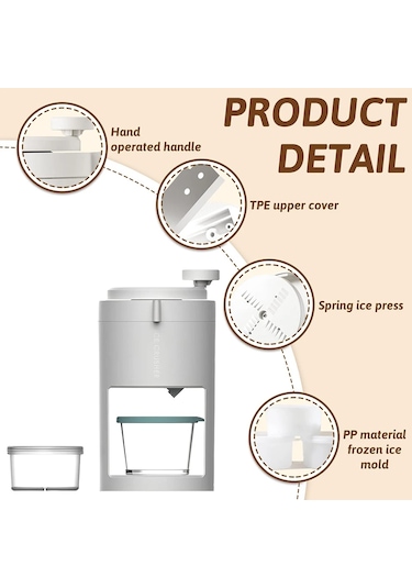 Cbtx Manuel Buz Makinesi Buz Kırıcılar Ev Buz Kırma Buz Blender Beyaz