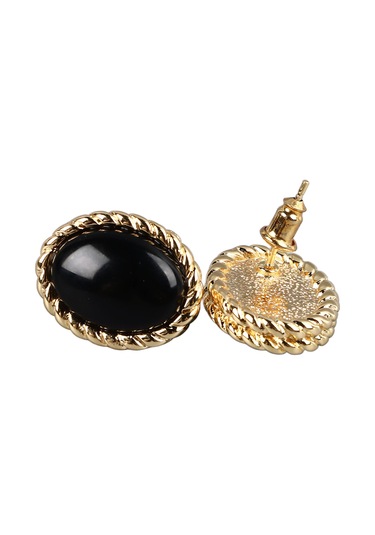 Tenfowee Vintage Bakır 18k Altın Kaplama Siyah Achat Küpe Kadınlar İçin Stres Azaltıcı Zirve Stil Güzellik Aksesuarı Diğer