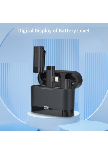 Samdoo Kablosuz Kolluk Mikrofonu İki Transmitter'lı Şarj Kutusuyla Telefon Canlı Yayın/mülakat Gürültü Azaltıcı Type-c Arayüzlü Mikrofon