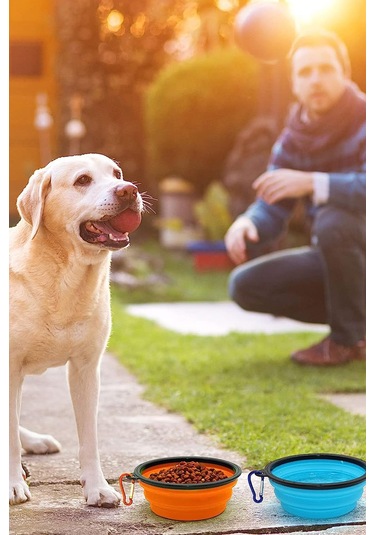 Noyiska Taşınabilir Katlanabilir Asma Aparatlı 2 Adet Silikon Mama Kabı