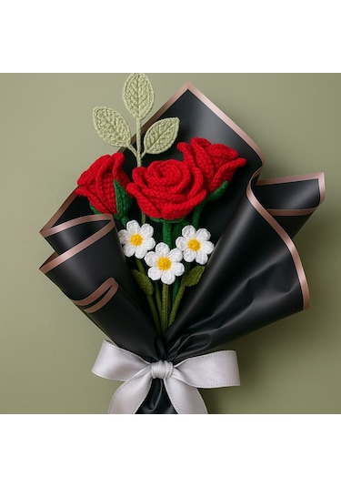 El Örgü Gül Buketi El Örgüsü