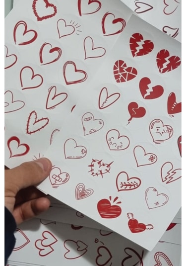 990 Parça Kalp & Sevgi Sticker Paketleme Ve  Süslemek İçin Etiket