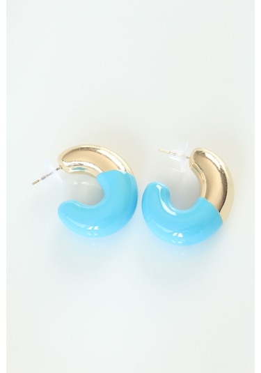 Ezoconcept Ccb Mavi Gold Çift Renk Küpe