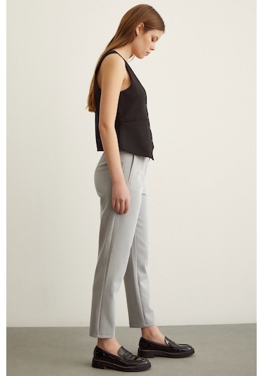 Never More Skinny Kumaş Pantolon Gri