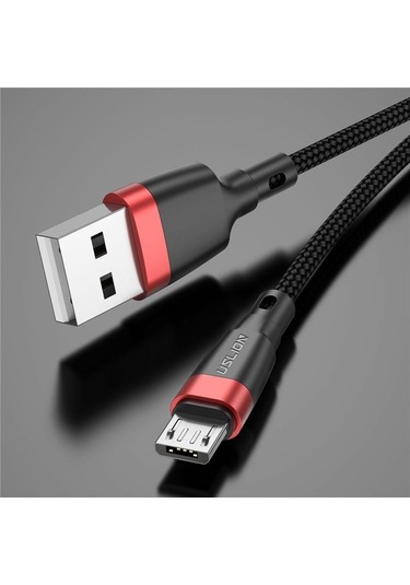 Uslıon MikroUsb Kablosu 3a Hızlı Şarj Şarj Cihazı Microusb Kablosu Android Cep Telefonu Tel Kablosu 0.5m Kırmızı