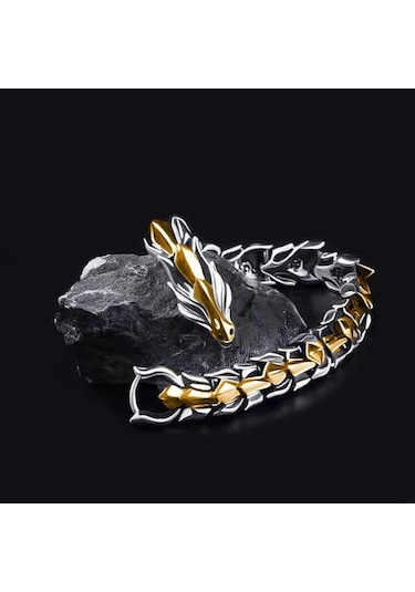 Maoyaya Erkek Çinko Bileklik Retro Model, 19cm Ss-56 Aksesuar Çelik