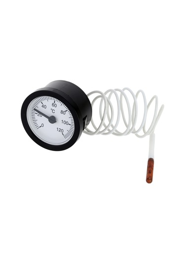 Mufunye Su Sıcaklığı Ölçer - Baskı Tipi Termometre, 0-120 C Aralığı, Bakır Sensörlü, Kılcal Boru İle Uzaktan Okuma