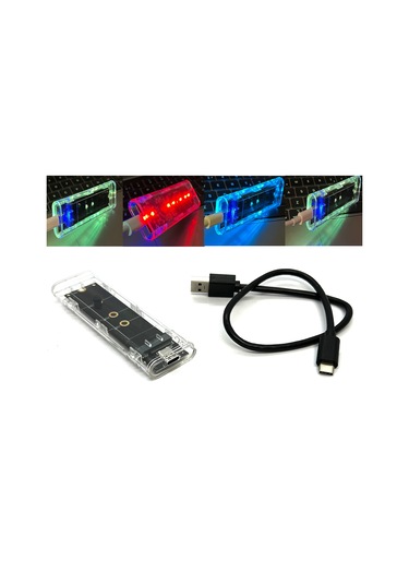 Aogo Yeni Işıklı Vidasız Nvme Kutu M.2 Nvme Ssd Harddisk Kutusu
