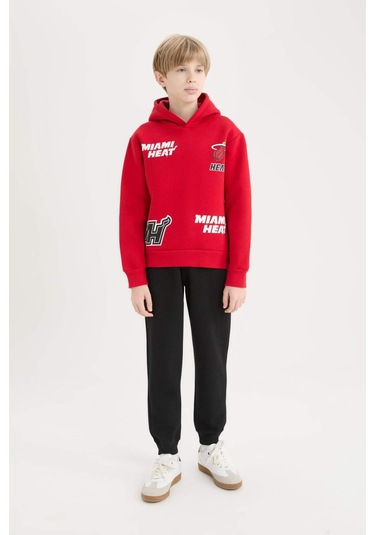 DeFacto Erkek Çocuk NBA Miami Heat Kapüşonlu Sweatshirt D8002A824WNRD70