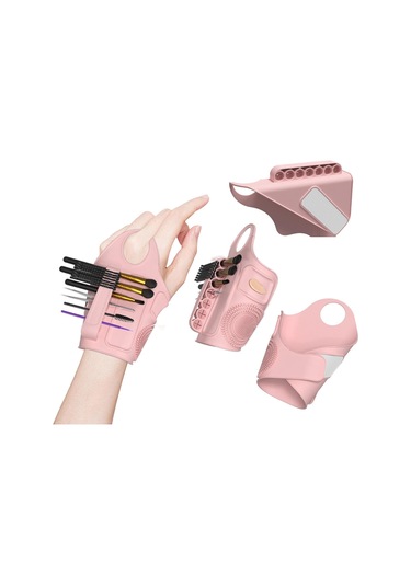 Suntek Silikon Fırça Temizleme Matı Makyaj Bilekliği Pembe