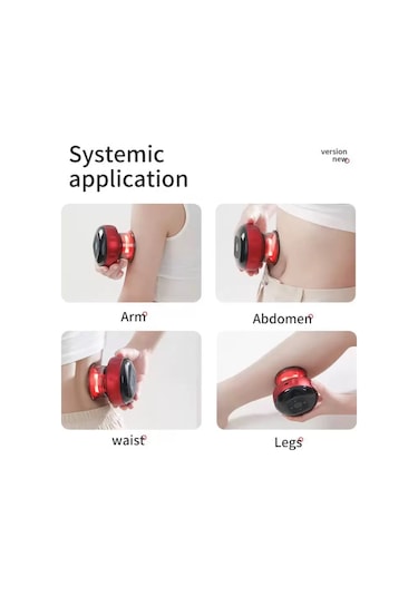 Geeroyoo Elektrikli Vakum Kan Grubu Aleti: 6 Seviye Şarjlı Isıtmalı Akne Masajı Ve Akupunktur Cihazı Kırmızı