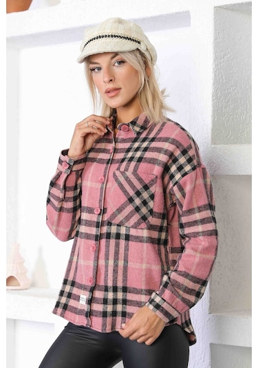 Nurneva Oduncu Kumaş Basic Model Gömlek Pudra-pudra Pudra