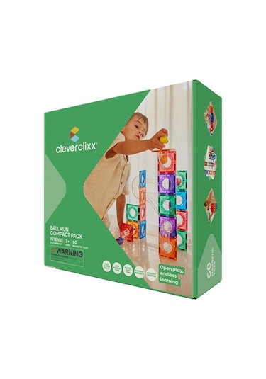 Cleverclixx Ball Run Compact Pack Manyetik Bloklar , Intense 60 Parça