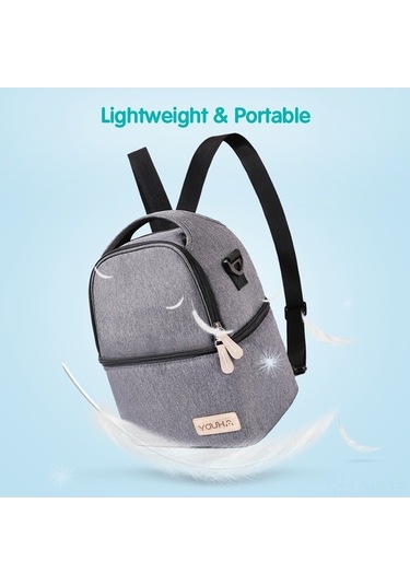 Novahub Mufunye Bebek Çantası - Büyük Kapasiteli, Termal Yalıtımlı, Sırt Ve Omuz Askılı, Gri Model Gri