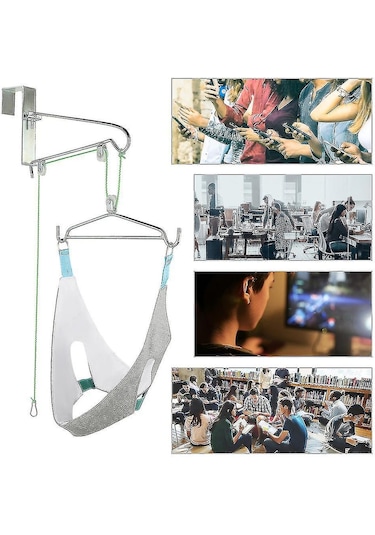 Servikal Traksiyon Cihazı, Servikal Traksiyon Aleti Kapısı Asılı Servikal Traksiyon Çerçevesi Gümüş