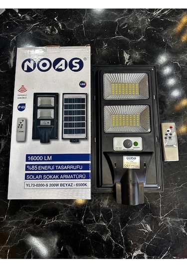 Noas 200w Solar Sokak Armatürü Yl73-0200-s Siyah