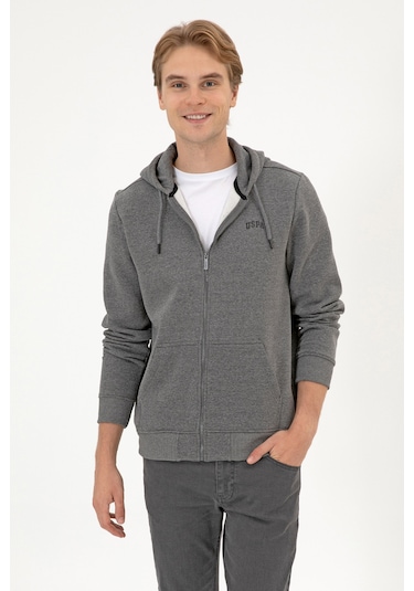 U.s. Polo Assn. Erkek Antrasit Melanj Hırka Örme 50313755-vr081 Antrasit Melanj