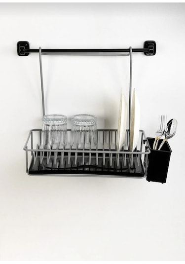 Hagen Ömür Boyu Paslanmaz Askılı Bulaşıklık Gri