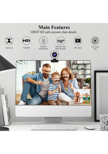 Youtek 1080p Otomatik Odaklı Web Kamerası - Düşük Işıkta Aydınlatma, Mikrofonlu, Sürücü Gerektirmeyen Canlı Yayın Ve Konferanslar İçin