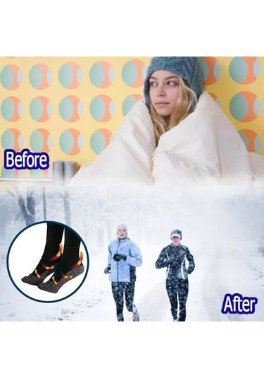 Yeni 1 Çift 35 Derece Termal Çorap Aluminize Elyaflar Supersoft Benzersiz Ultimate Konfor Çorap Siyah