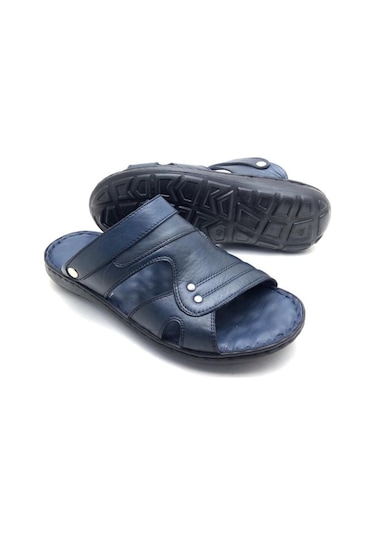 Umut Deri Büyük Numara Ortopedik Masajlı Terlik (485690415)