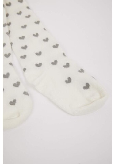 Defacto Kız Bebek Dikişsiz 2'li Pamuklu Külotlu Çorap D2493A5NSKR1 Çok Renkli