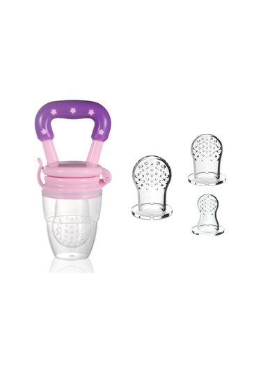 Maiyame Bebek Sebze-meyve Chew Toy Silikon Ağı Seti Küçük-orta-büyük Ağlar Pembe Pembe